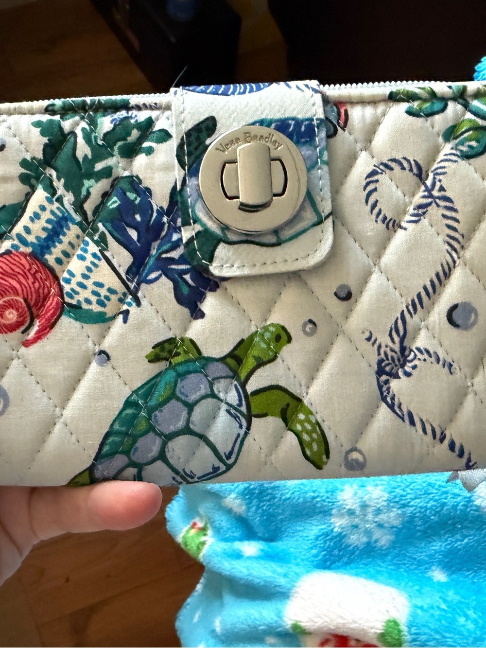 Vera Bradley Quilted Sea Turtle Wallet - Green/Blue/White